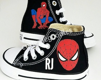 Spiderman Converse, Personalized Sneakers, High Tops, Boys Shoes, Many Colors