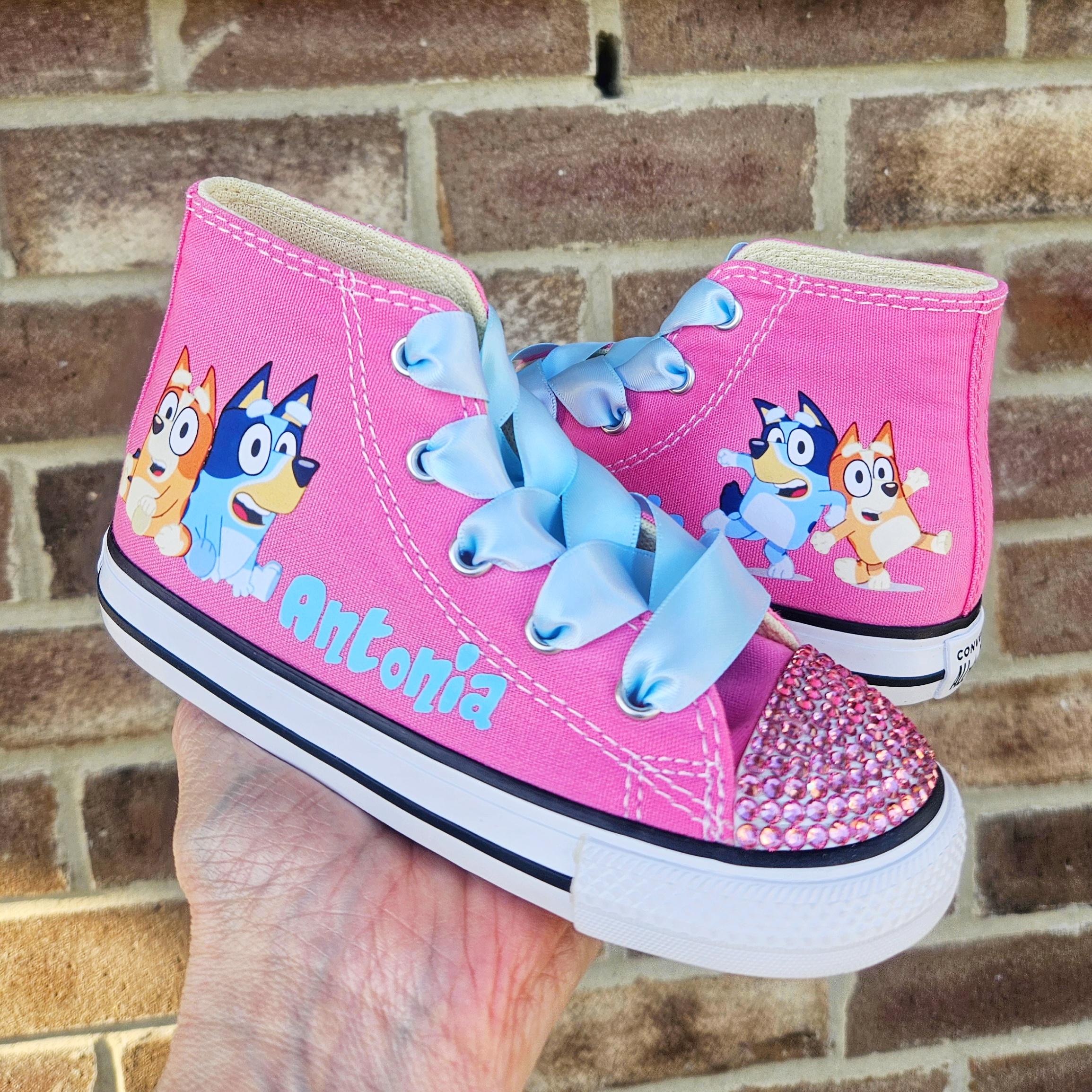 Bluey Converse Custom Bluey Sneakers Bluey Shoes For Toddler Personalized Bluey Converse Custom Bluey and Bingo High Top