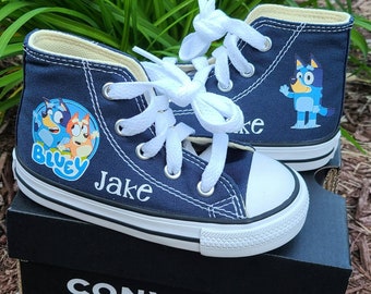 Custom Bluey Converse Sneakers, Personalized Baby Toddler Shoes