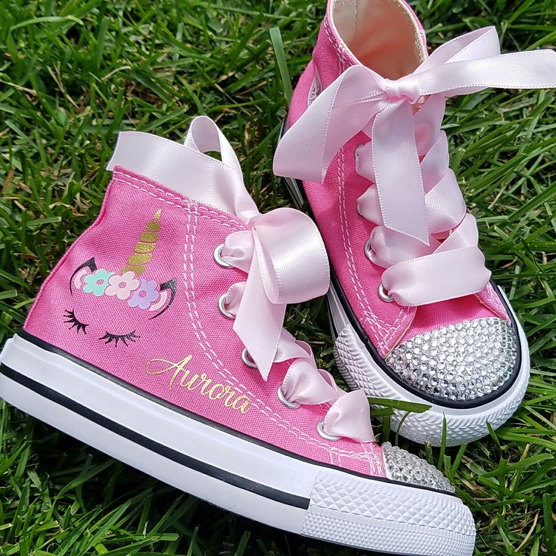  Unicorn  Shoes  Crystal Converse Girls Sneakers Baby Toddler 