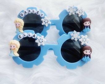 Frozen Sunglasses For Girls, Personalized Frozen Sunnies, Toddler Sunglasses With Anna and Elsa