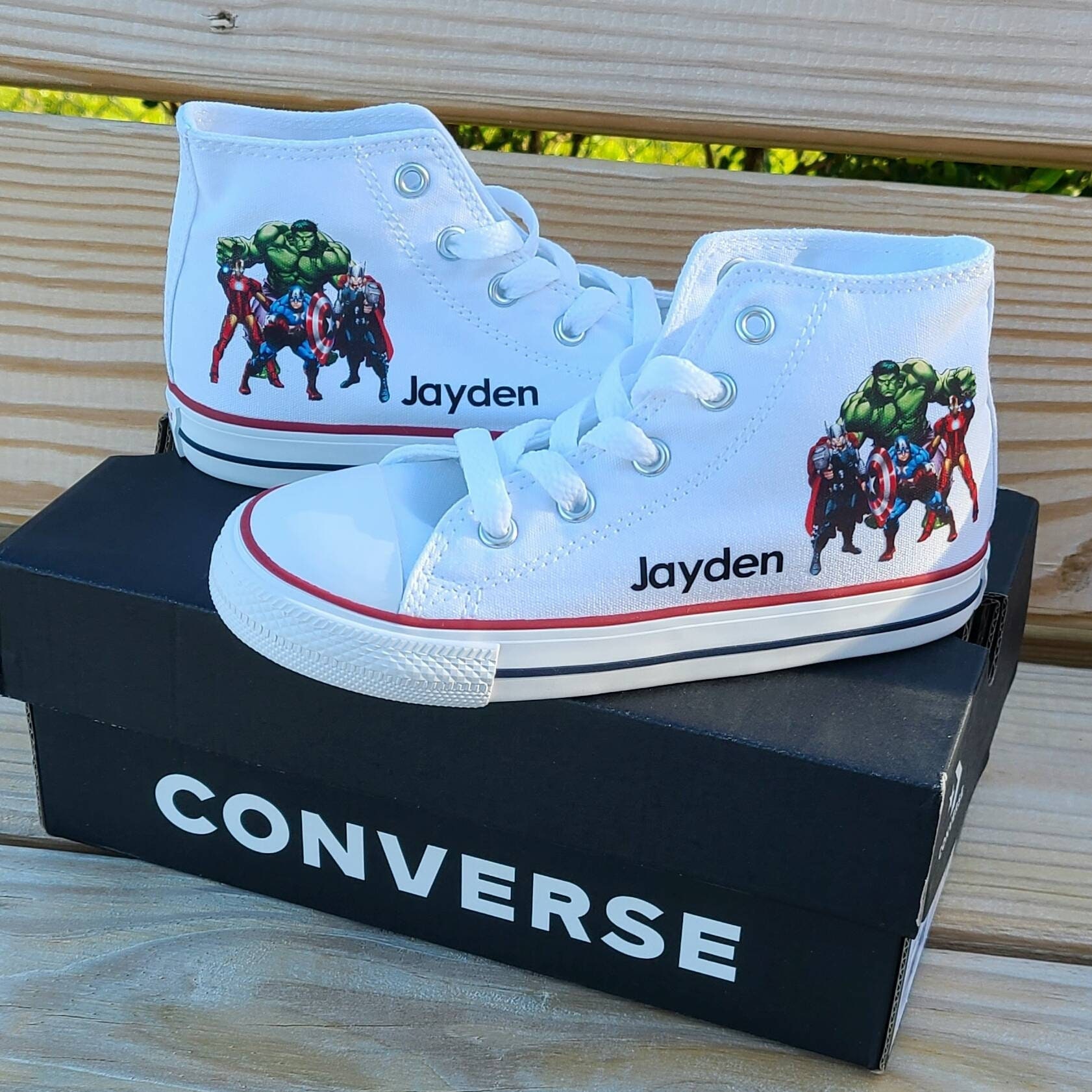 ficción Senado solapa Avengers Converse - Etsy