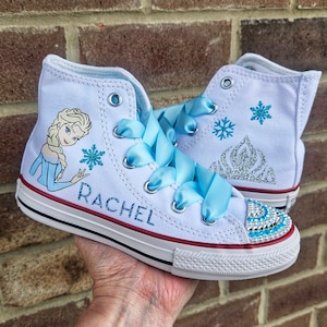 Custom Frozen Converse Princess Elsa High Tops Personalized Frozen Converse Girls Frozen Shoes With Elsa