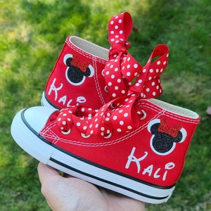 Minnie Custom  Converse Toddler Girl Converse Personalized Minnie Mouse Converse Custom Minnie Mouse Converse Big Girl Baby Sneaker