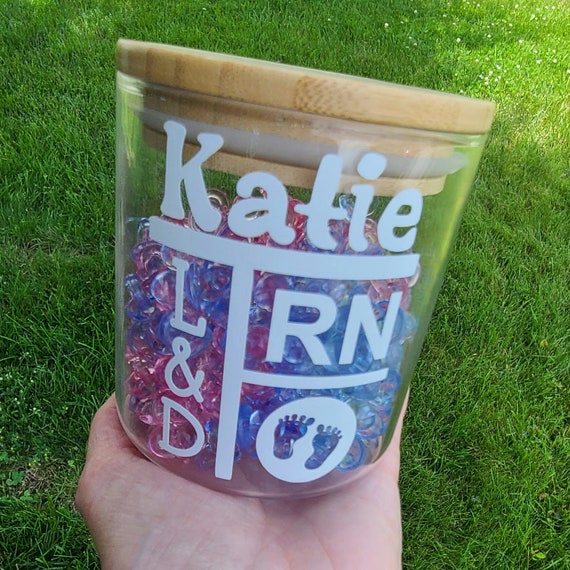 Nurse Jar Personalized Labor and Delivery 40 Pacifiers Etsy
