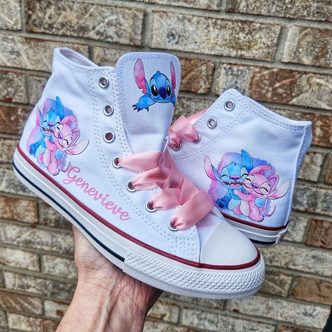 Custom Stich Converse for Girl, Personalized Stich Sneakers, Stitch ...