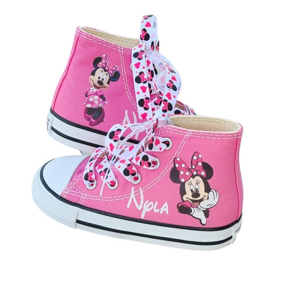 cortar tumor uvas Zapatos de Minnie Mouse rosa o blanco Converse personalizado - Etsy España