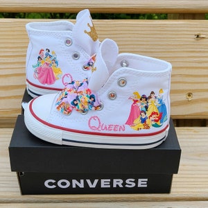 Disney Princess Converse Girls Princess Converse Personalized Toddler Converse Many Colors and Sizes Disney Princesses Fancy Princess Laces