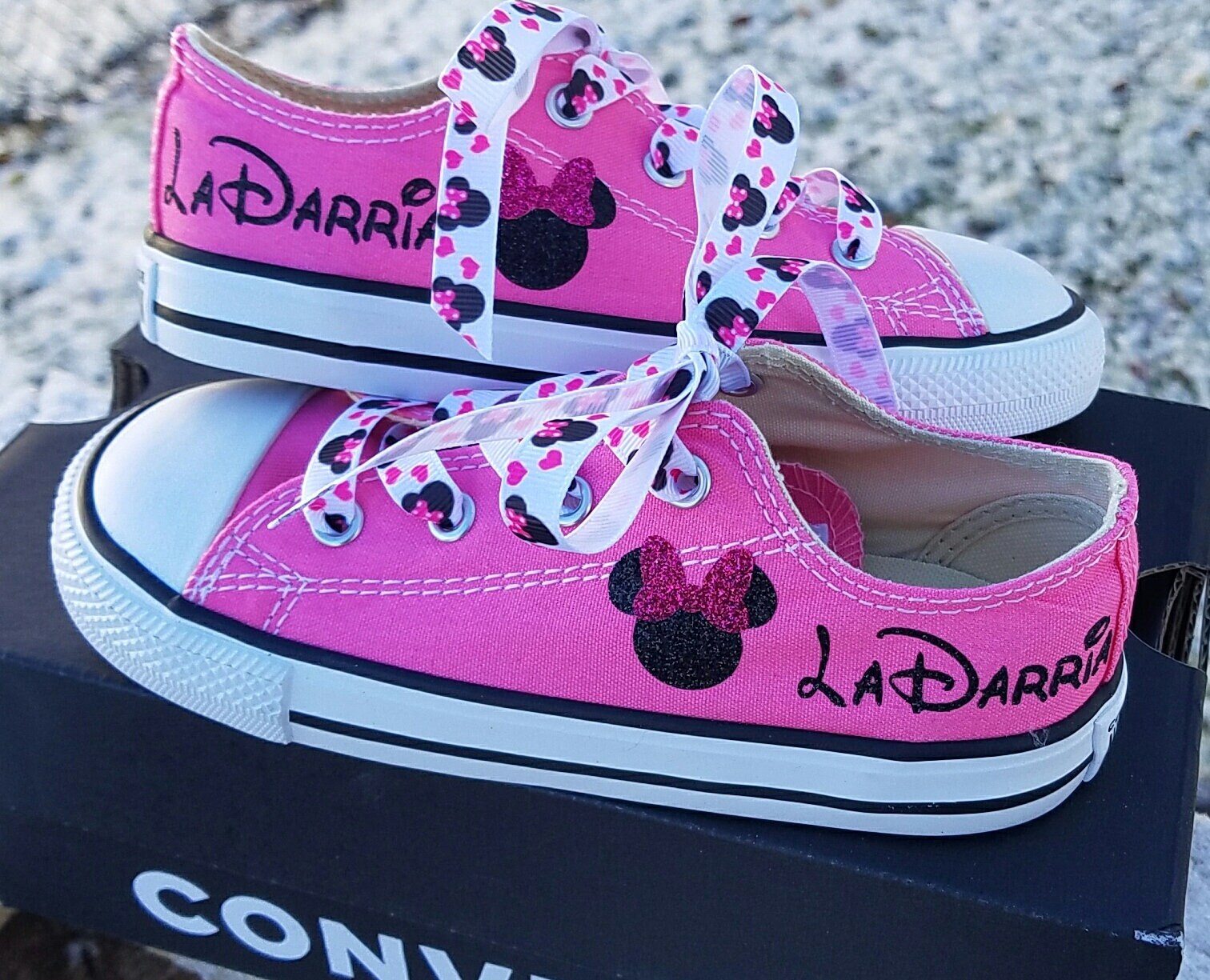 pink glitter infant converse