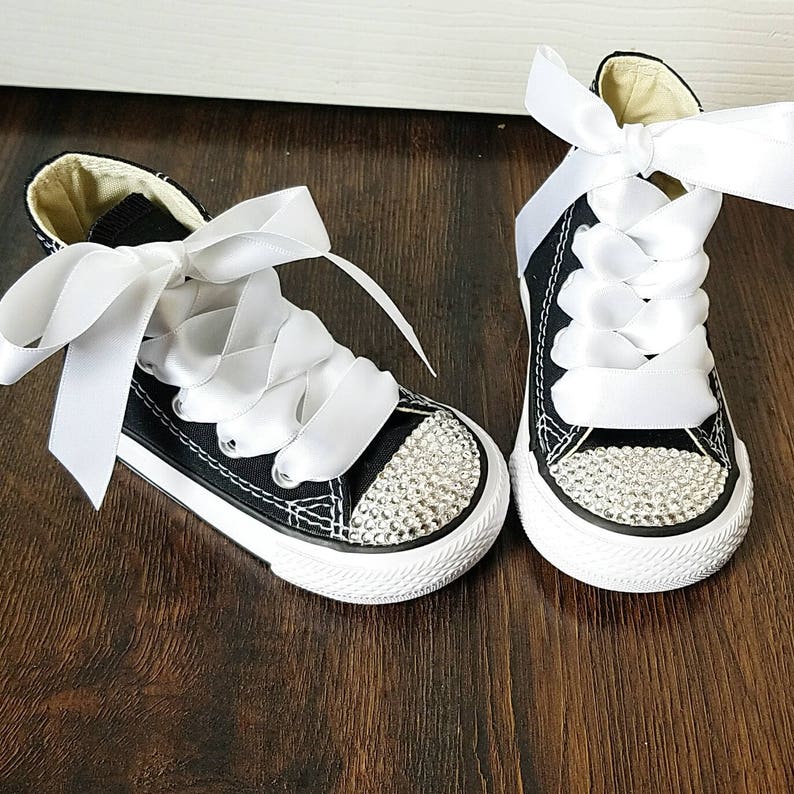 Infant Converse Hi High Tops Bling Crystals White Satin | Etsy