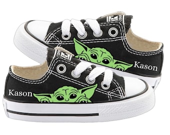 Custom Yoda Kids' Converse Sneakers: Personalized Shoes