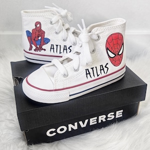Spiderman Converse, Personalized Sneakers, High Tops, Boys Shoes, Many Colors