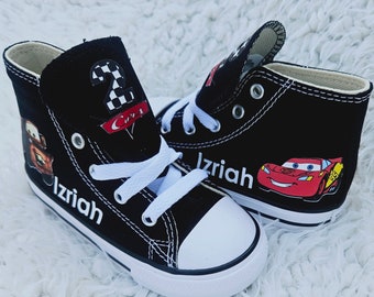 Personalized Cars Converse, Mater Lightning McQueen Converse, Many Colors and Sizes