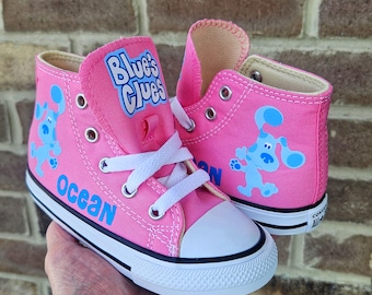 Blue's Clues High Top Converse Sneakers Boy or Girl  Many Sizes and Colors
