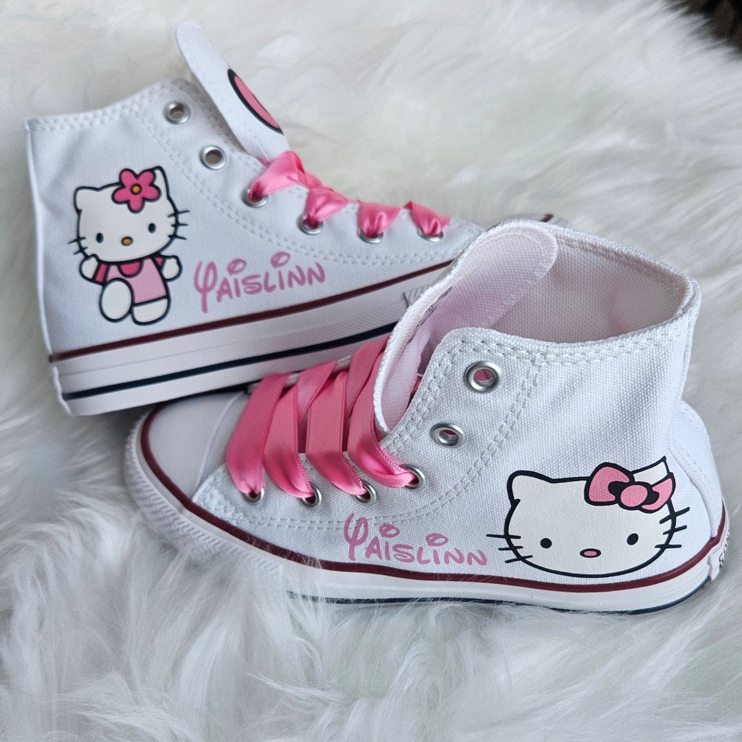 Hello Kitty Pink Converse, Custom Hello Kitty Converse