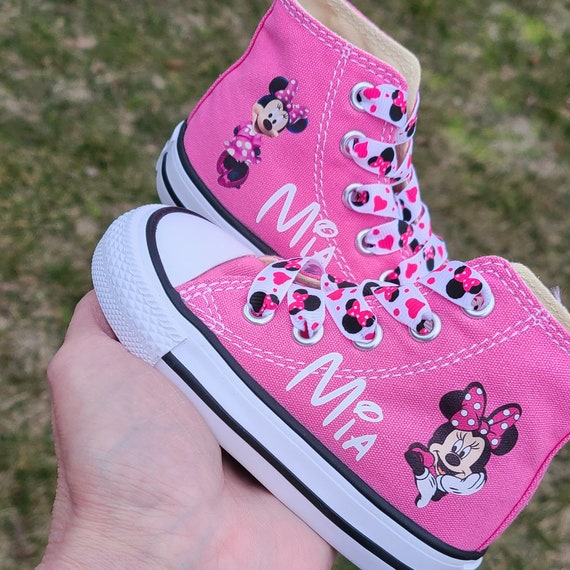 Pink or White Minnie Mouse Shoes Custom Converse Polka Dot - Etsy Australia