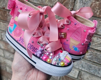 Sweet One Donut Converse, Personalized Sweets Donut Ice Cream