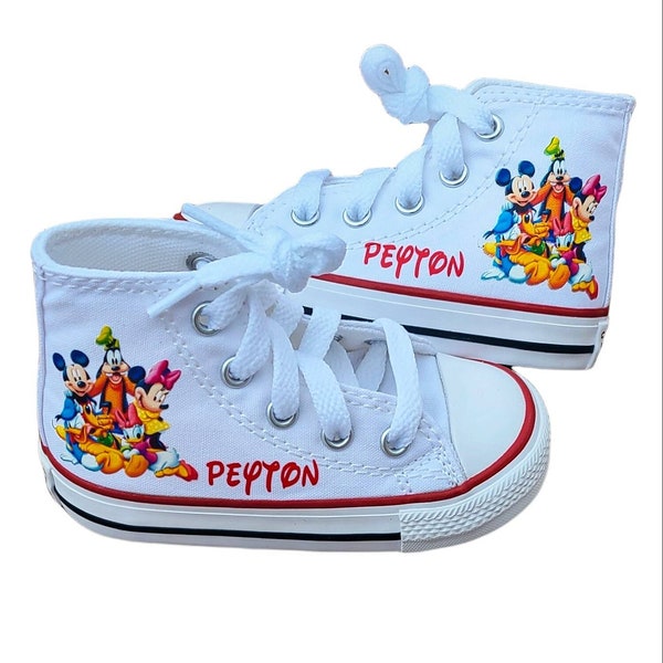 Mickey Mouse and Friends Personalized Converse Sneakers, Mickey Mouse Shoes For Toddlers, Many Colors