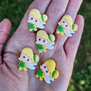Tinkerbell Resin Cabochon . 5 or 10 Count . Flatback Embellishment . Ready To Ship Today