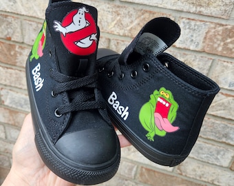 Custom Ghostbusters Converse, Ghostbuster Slime Sneakers, Many Colors and Sizes Ghost Buster Shoes