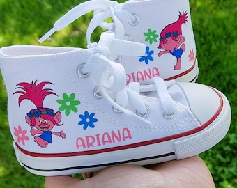 Daniel Turnai Fan Customized Poppy Flower Top Canvas Sneaker Shoes for Women