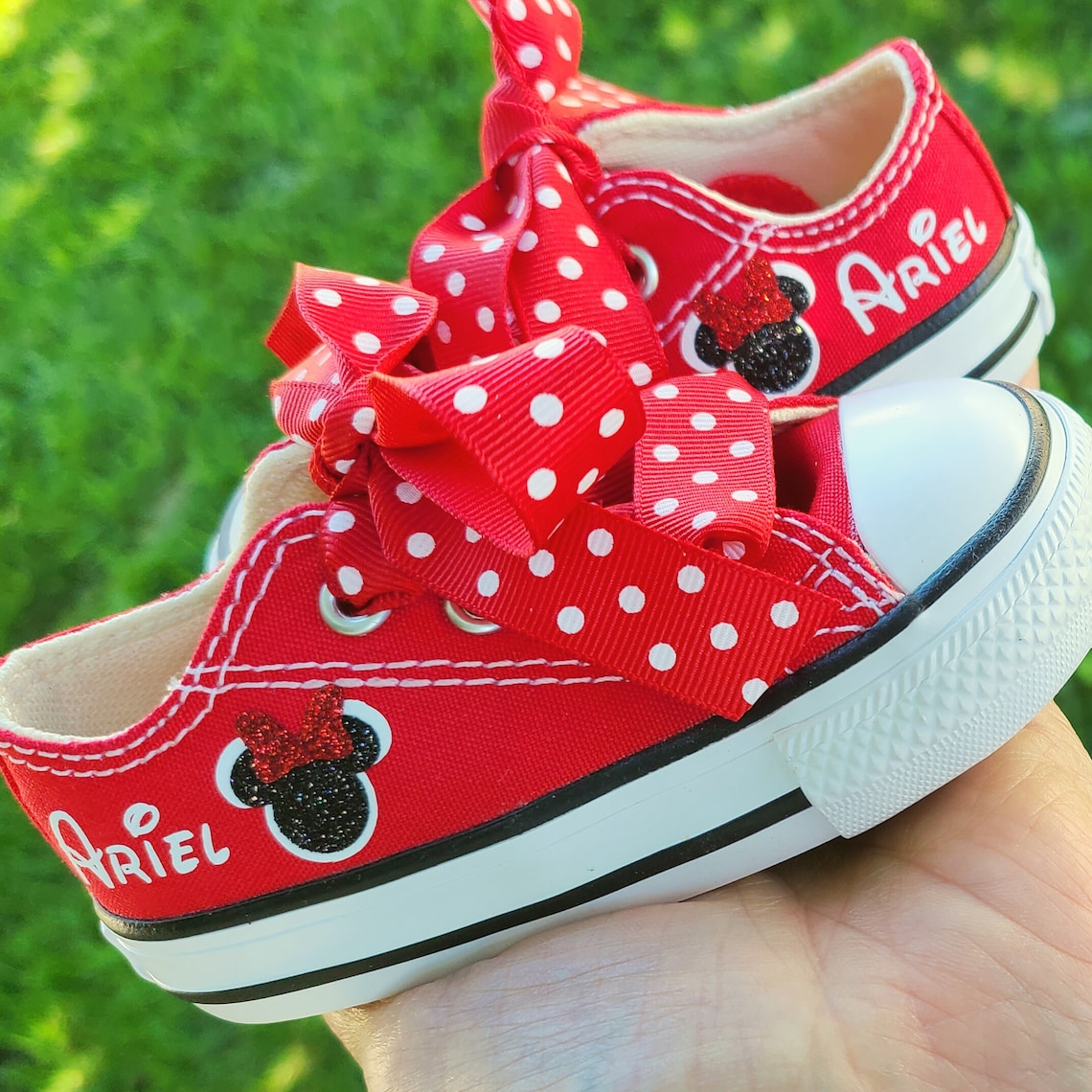 Minnie Mouse Shoes Red Converse Minnie Mouse Sneakers Etsy