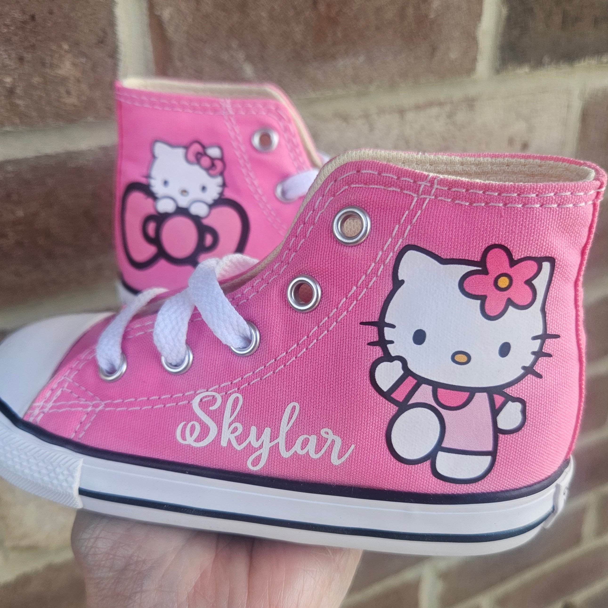 Custom Hello Kitty Converse Pink High Top Converse  Hello Kitty Pink and White High-Top Shoes main image 0