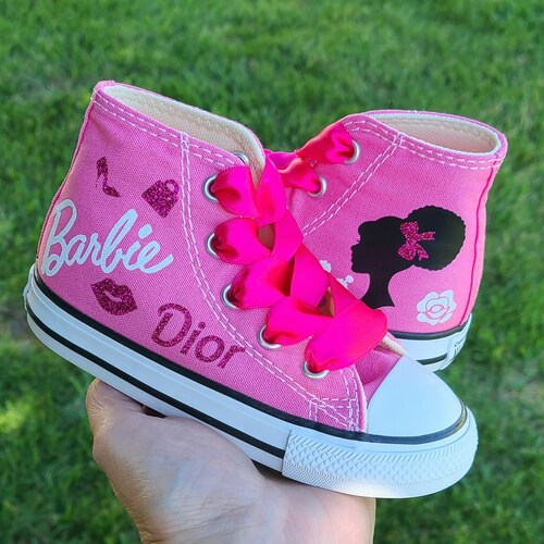 Barbie Converse High Top Sneakers Personalized Name Glitter - Etsy