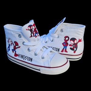 Spidey and His Amazing Friends Converse, High Top Personalized Sneakers, Many Colors and Sizes, Spiderman