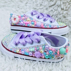 Bling Candy Converse Toddler Girl Pastel Candy Shoes Candyland Converse With Candy Donuts Sweets