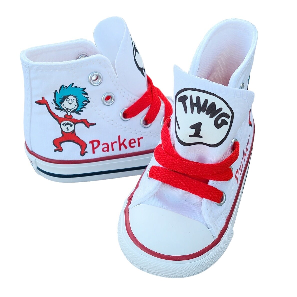 Buy Dr Seuss Converse Thing Thing 2 High Tops Sneakers Online in India - Etsy
