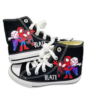 Custom Spiderman Converse, Personalized Spidey Converse, Gwen Converse, Miles Morales Sneakers, Custom Spidey Uverse Converse