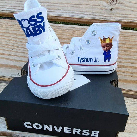 Boss Baby Converse Royal Blue Suit Crown Personalized Etsy