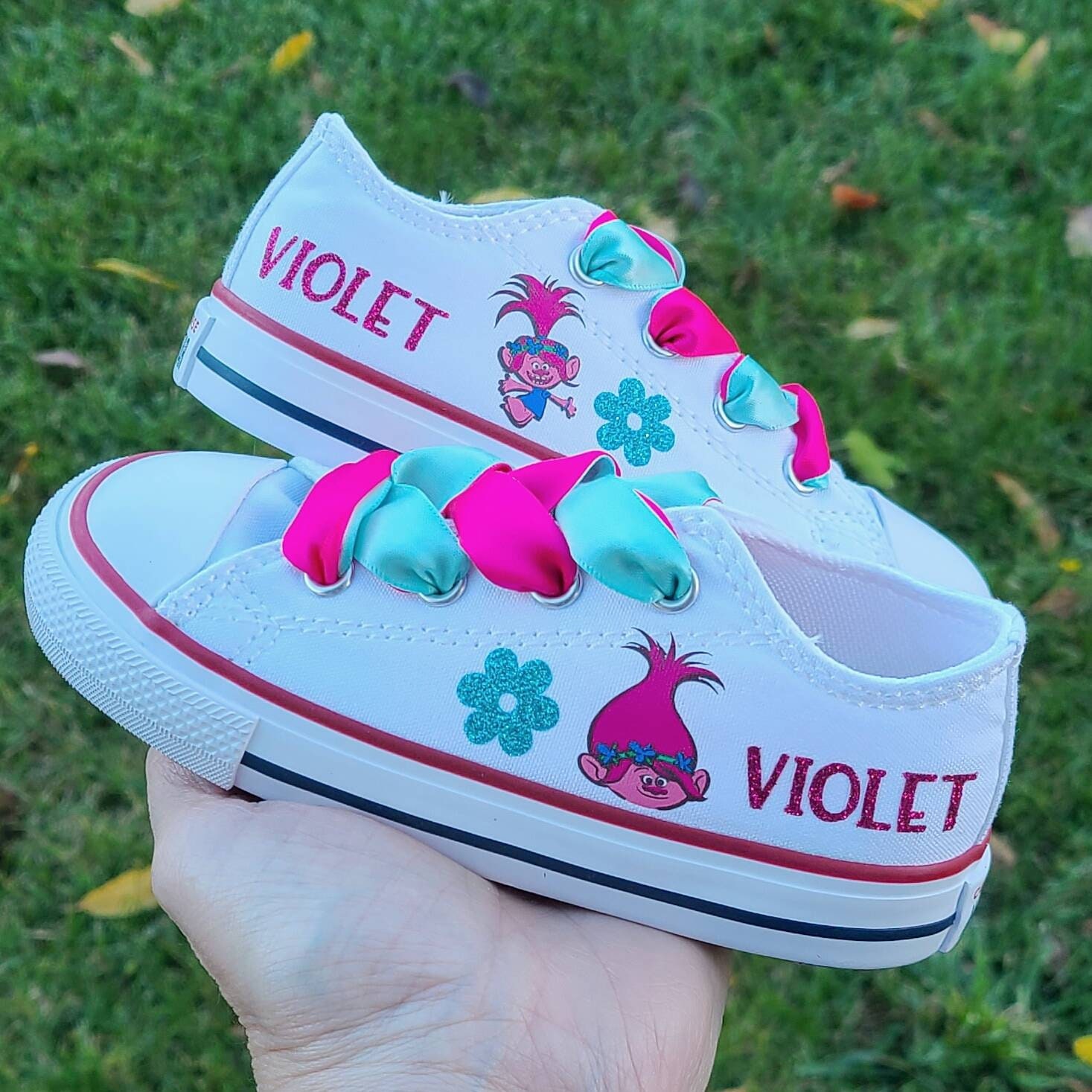 Adorable Light Up Pink Poppy Trolls Sneakers for Toddler Girls