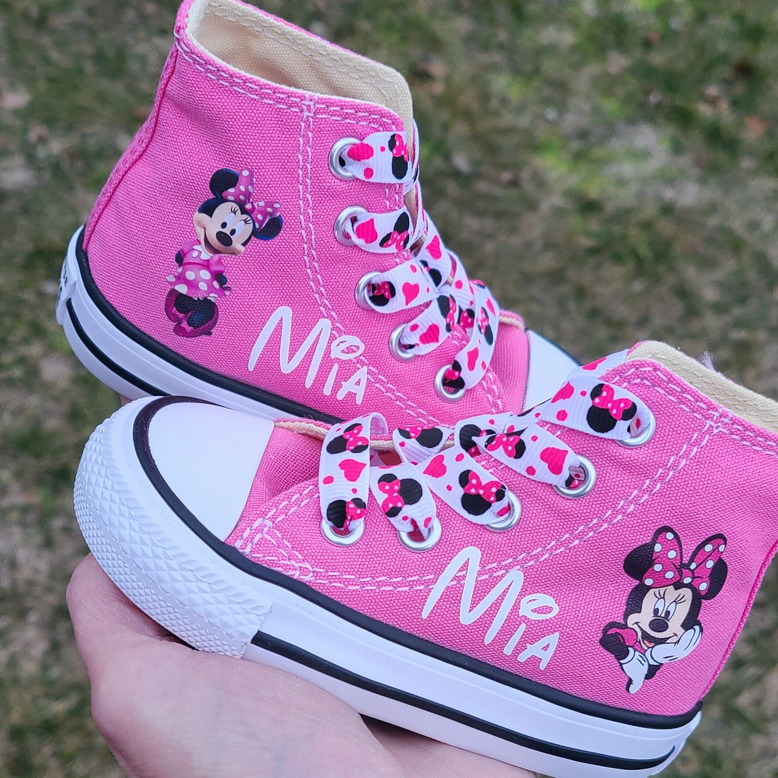 Pink or White Minnie Mouse Shoes Custom Converse Polka Dot Etsy