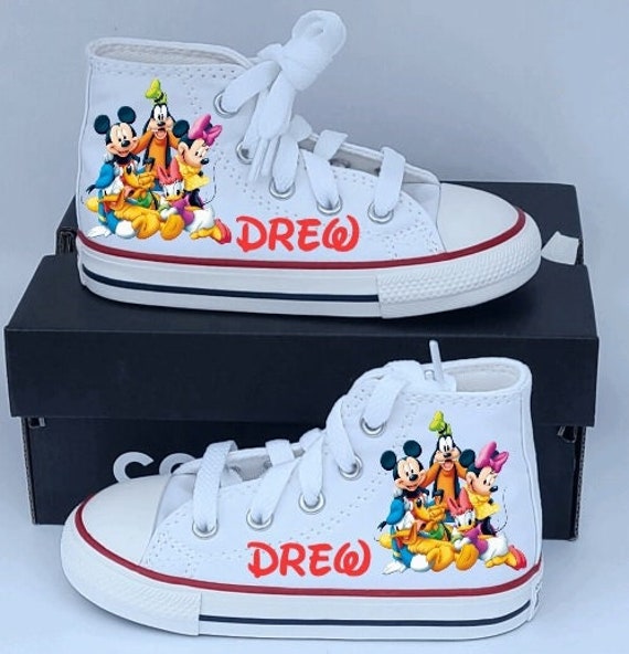 Custom Converse Mickey Mouse And Friends High Top Sneakers Etsy