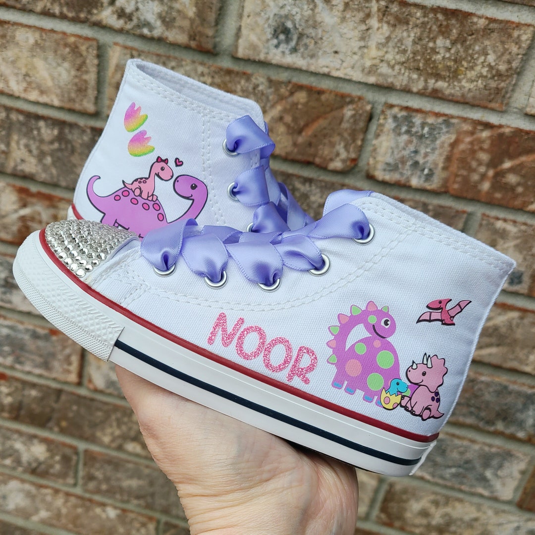 Personalized Dinosaur Kid Low Top Sneakers - Gift Idea For Kids - Nanasaurus