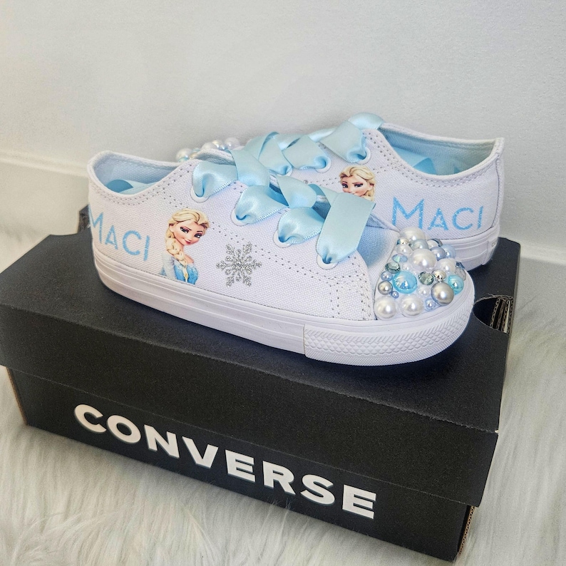 Frozen Converse Princess Elsa Custom Personalized Sneaker for girls image 2