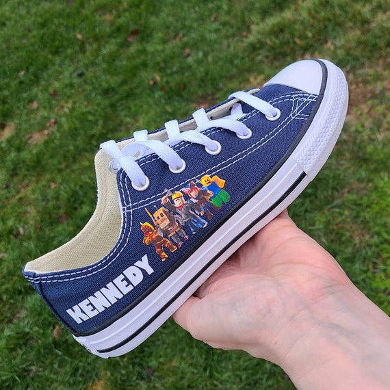 Roblox Shoes Personalized Converse Etsy - blue sneakers roblox