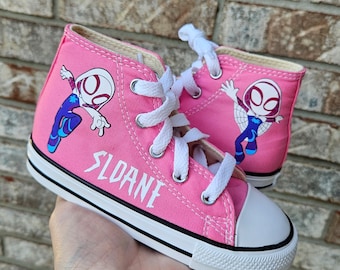 Personalized Gwen Converse, Spidey And His Amazing Friends Girl Spiderman Sneakers