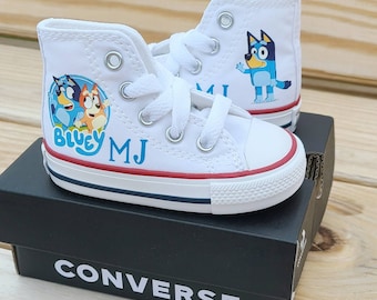 Custom Bluey Converse, Bluey Shoes For Baby Toddler, Bluey and Bingo Converse, Personalized Bluey Sneakers For Boy or Girl