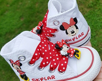 Custom Minnie Mouse Converse, Personalized Minnie Mouse Converse, Baby Toddler Girl Sizes