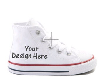Personalized Converse For Baby Toddler Kids, Design Your Own Shoes, You Create, Your Design Here, Many High Top Colors