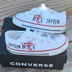 Spidey Converse, Spiderman Shoes, Ghost Spider Gwen, Miles Morales, Spidey and his Amazing Friends, Many Colors and Sizes, Kids Boys