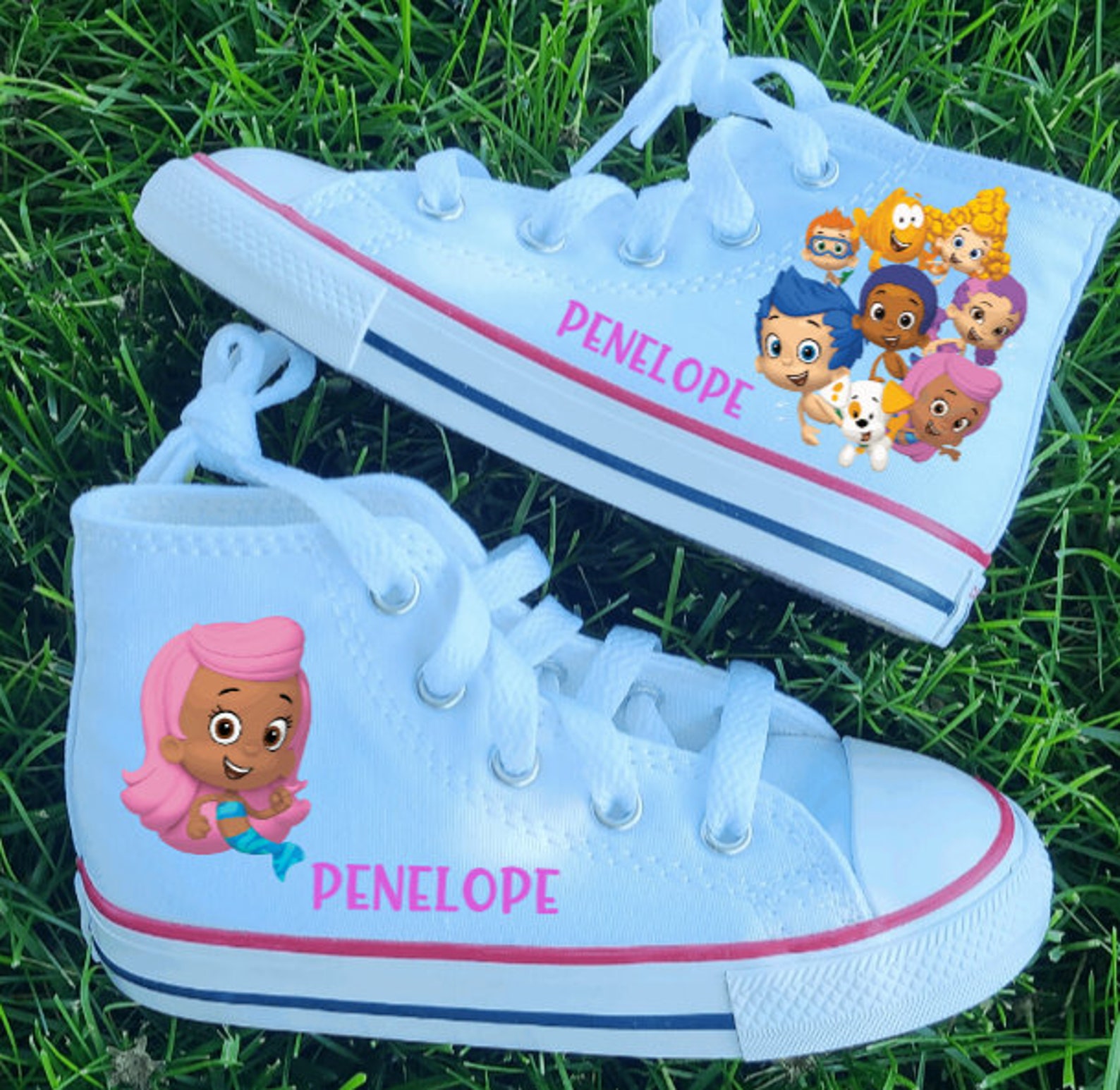 Bubble Guppies Shoes High Top Converse Many Sizes and Etsy
