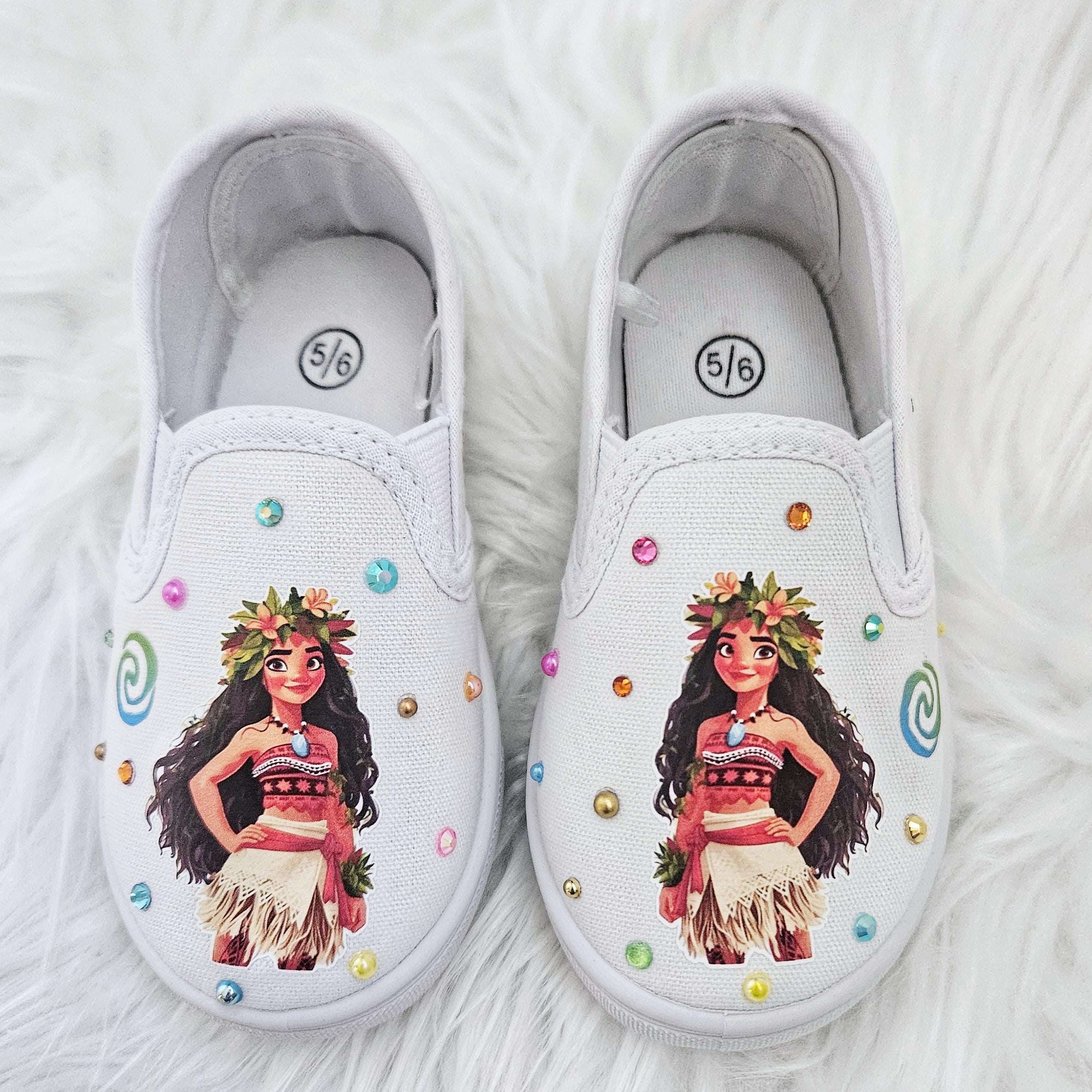 Personalized Moana Shoes Slip on Moana Sneaker White Shoes With