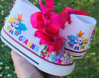 Custom Word Party Shoes With Bling, Personalized Word Party converse For Baby Girl