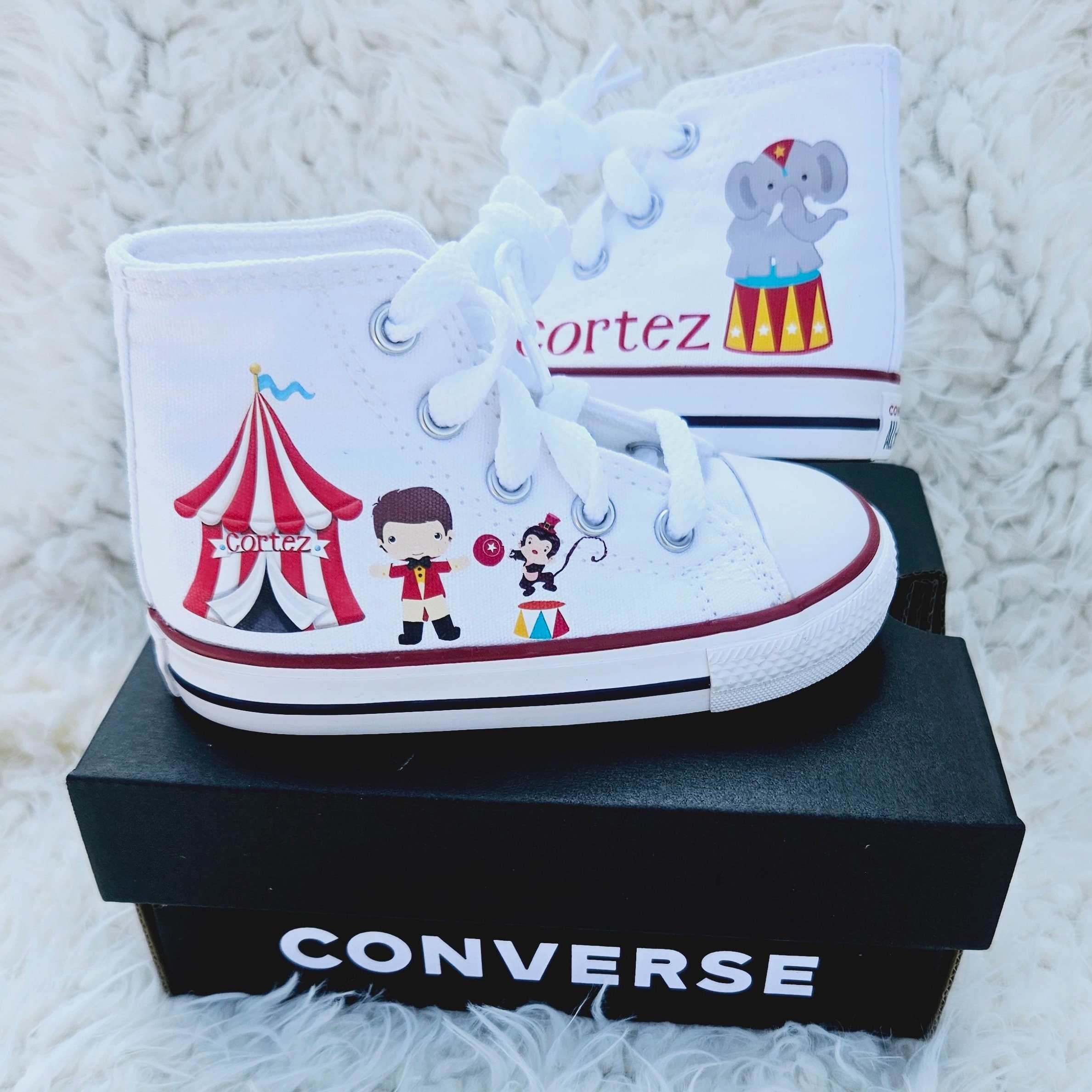 dybtgående Synslinie erindringsmønter Personalized Carnival Converse for Toddlers Circus Converse - Etsy