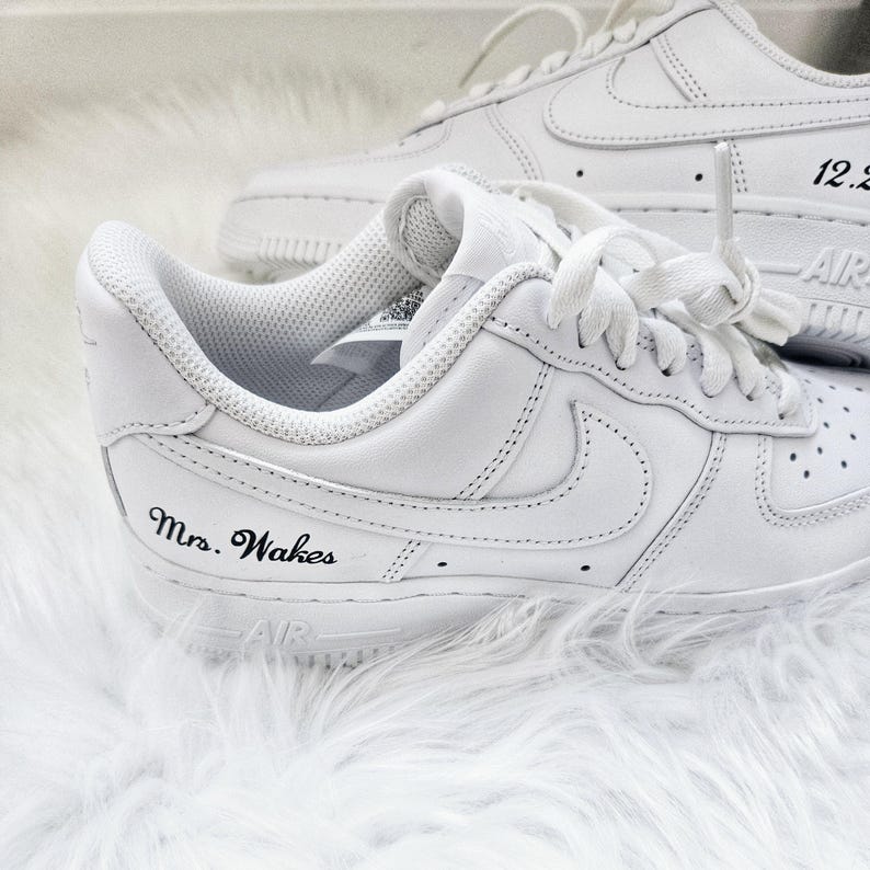 Custom Nike AF1 Bride Shoes Nike Air Force One Wedding Shoes Bridal Nike AF 1 Sneakers US Seller Free Shipping Personalized AF 1