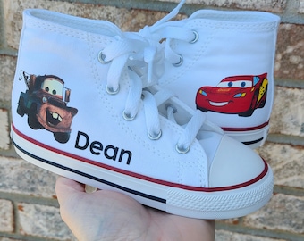 Cars Converse, Lightning McQueen and Mater, Many Colors and sizes, Personalized name